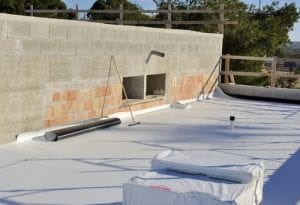 A site where TPO roofing is being installed.