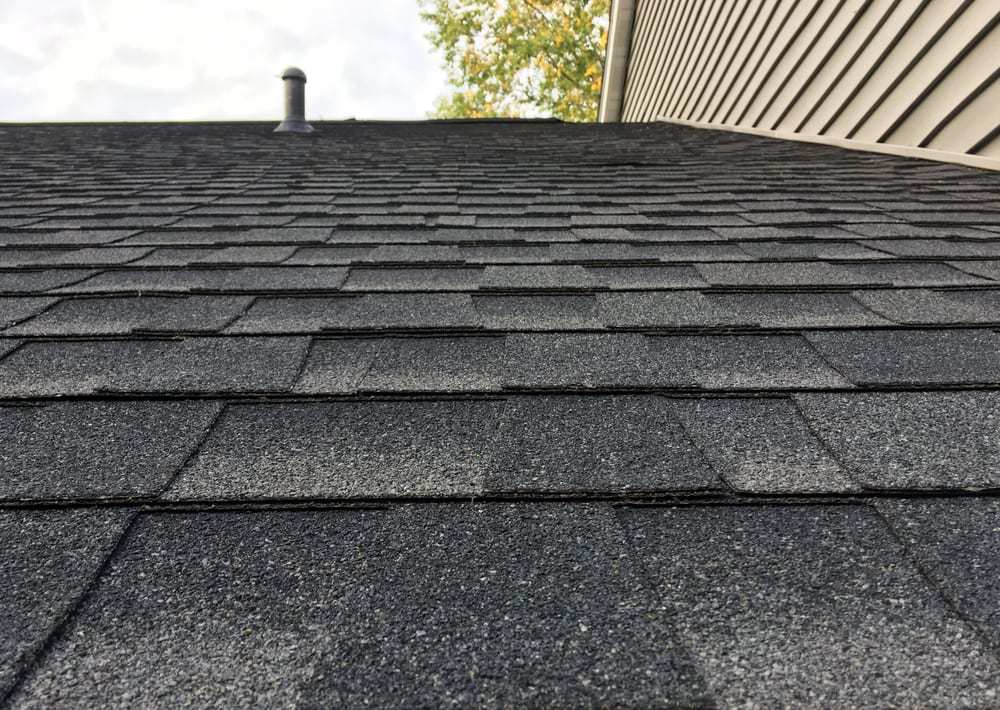 Close-up of asphalt shingles