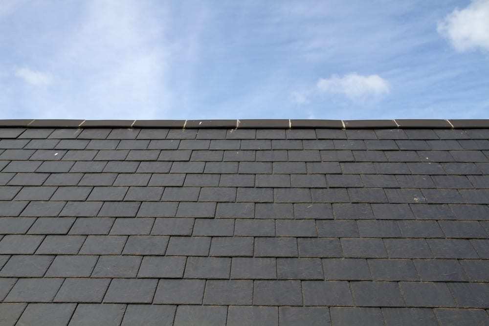 Slate roof, blue sky