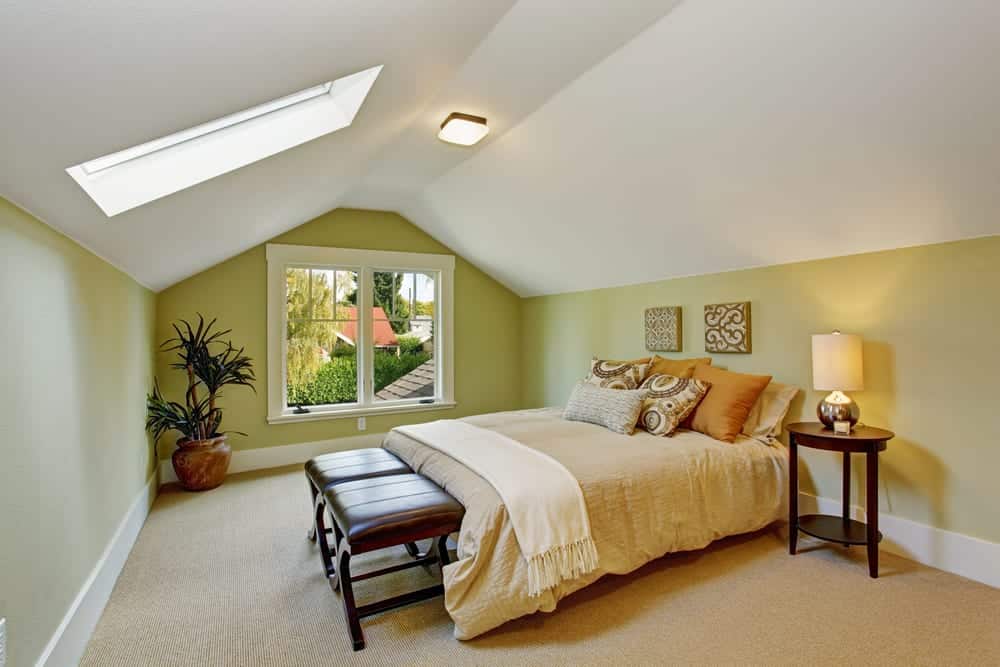 Bedroom with skylight