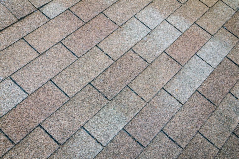 Textured brown shingle roof close-up