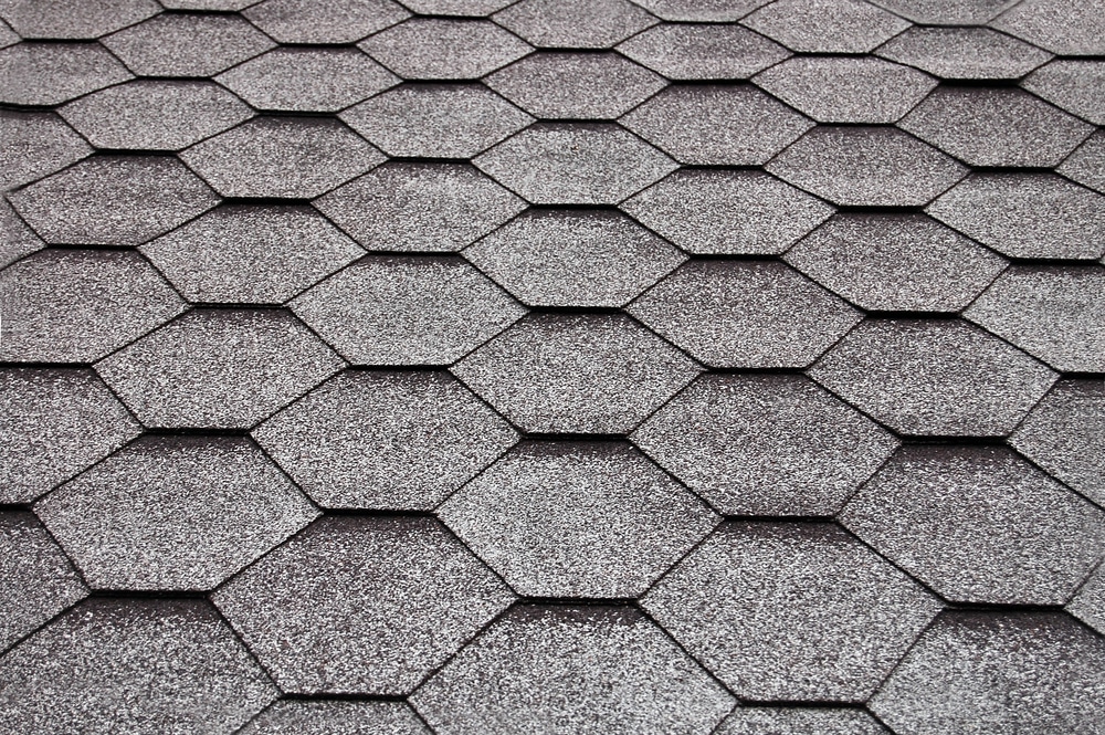 Fiberglass shingles closeup